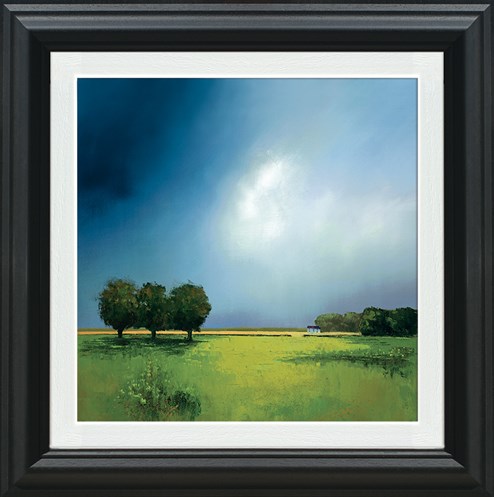 Green Fields of Home by Barry Hilton - Framed Hand Finished Canvas on Board